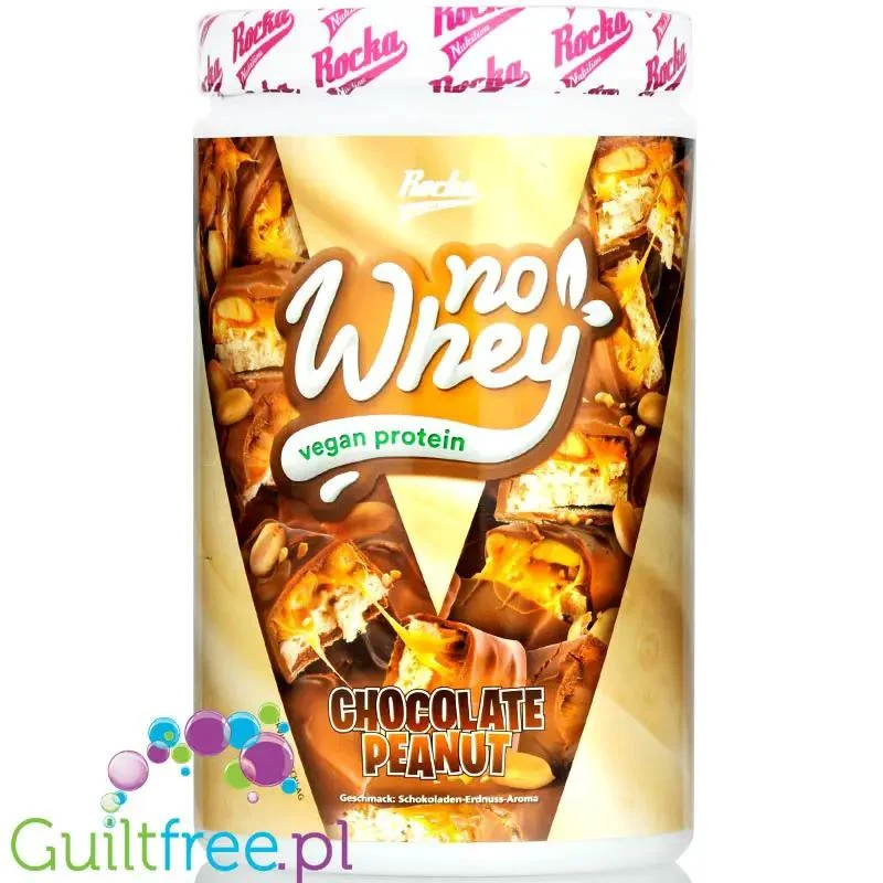 Rocka Nutrition Protein Shake Chocolate Peanut 0,9kg - wegańska odżywka białkowa 5 źródeł białka, bez laktozy i glutenu