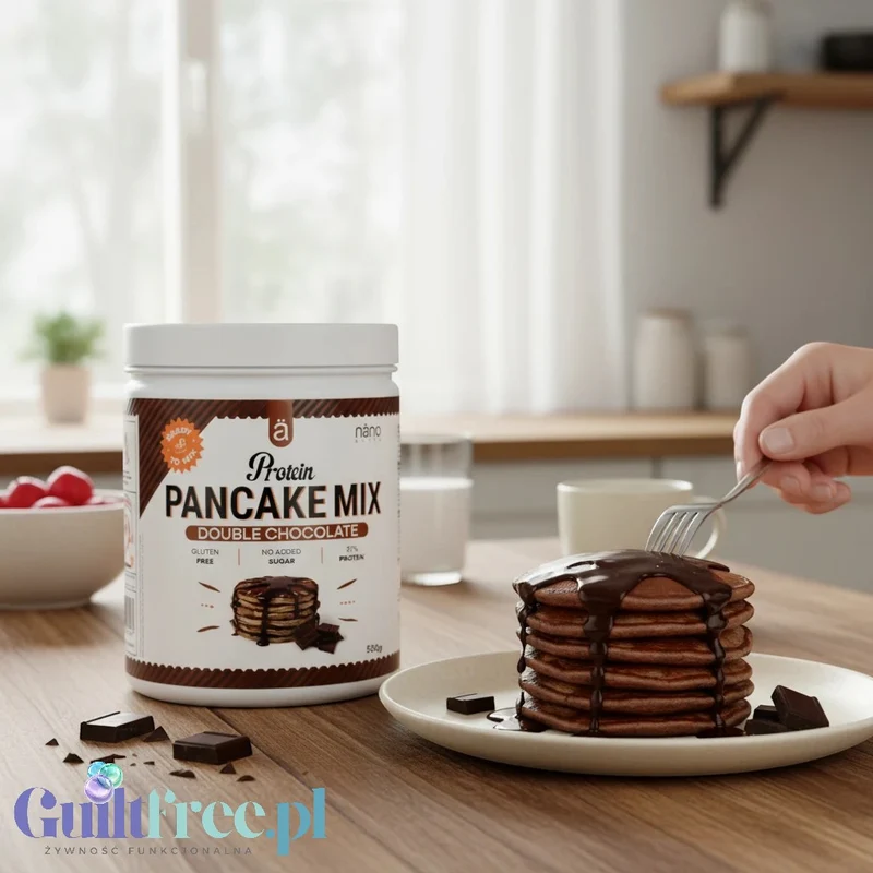 Nano Supps Protein Pancake Mix, Double Chocolate 500g - bezglutenowe naleśniki białkowe z czekoladą