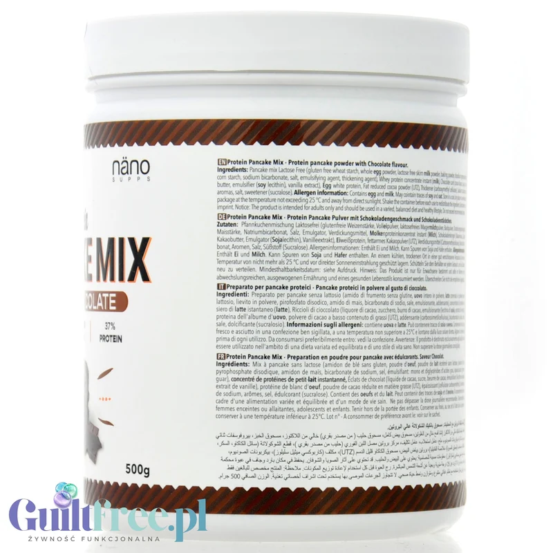 Nano Supps Protein Pancake Mix, Double Chocolate 500g - bezglutenowe naleśniki białkowe z czekoladą