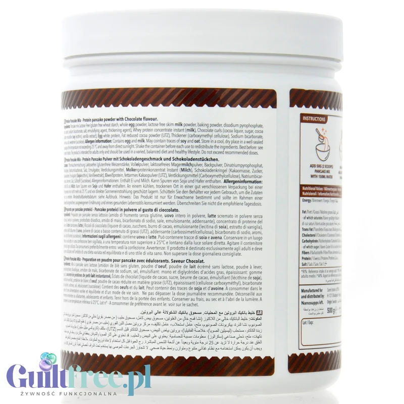 Nano Supps Protein Pancake Mix, Double Chocolate 500g - bezglutenowe naleśniki białkowe z czekoladą