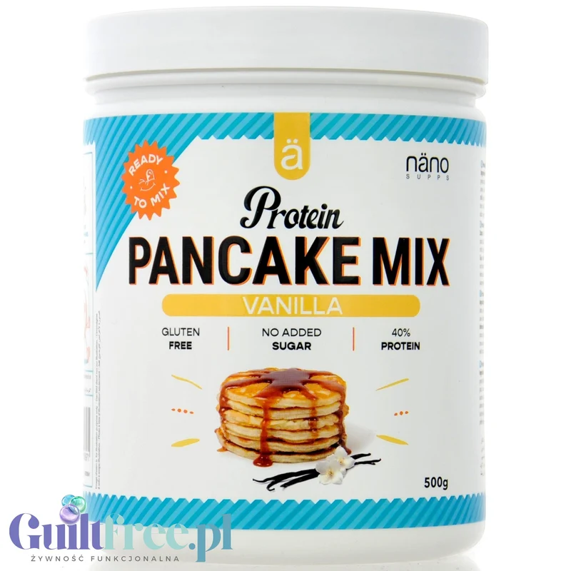 Nano Supps Protein Pancake Mix, Vanilla 500g - bezglutenowe naleśniki proteinowe o smaku waniliowym