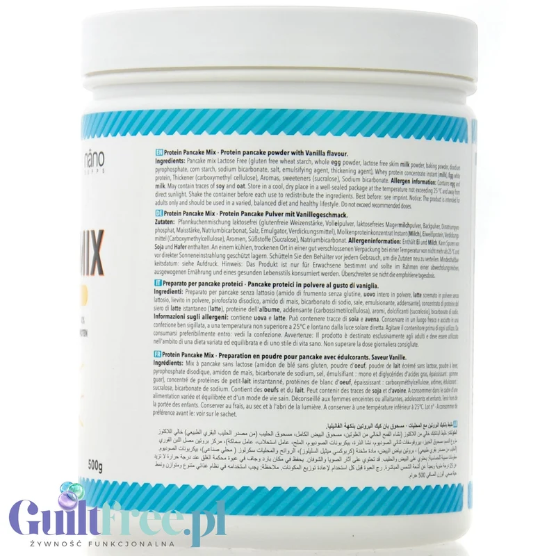 Nano Supps Protein Pancake Mix, Vanilla 500g - bezglutenowe naleśniki proteinowe o smaku waniliowym