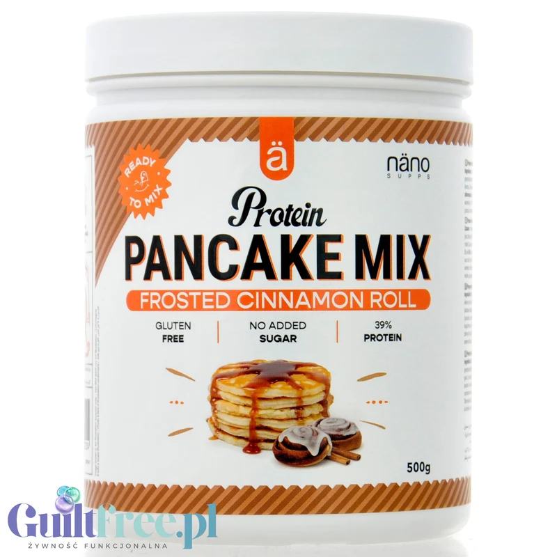 Nano Supps Protein Pancake Mix, Frosted Cinnamon Roll 500g - bezglutenowe naleśniki białkowe o smaku cynamonki