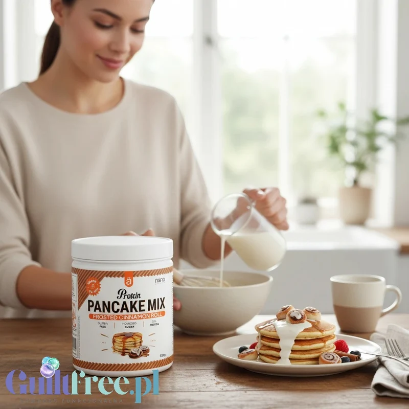 Nano Supps Protein Pancake Mix, Frosted Cinnamon Roll 500g - bezglutenowe naleśniki białkowe o smaku cynamonki