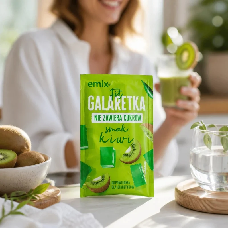 Emix Fit Galaretka Kiwi - galaretka bez cukru o smaku kiwi odpowiednia dla diabetyków
