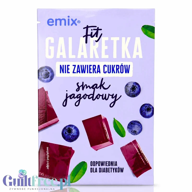 Emix Fit Galaretka Jagoda - galaretka bez cukru o smaku jagodowym