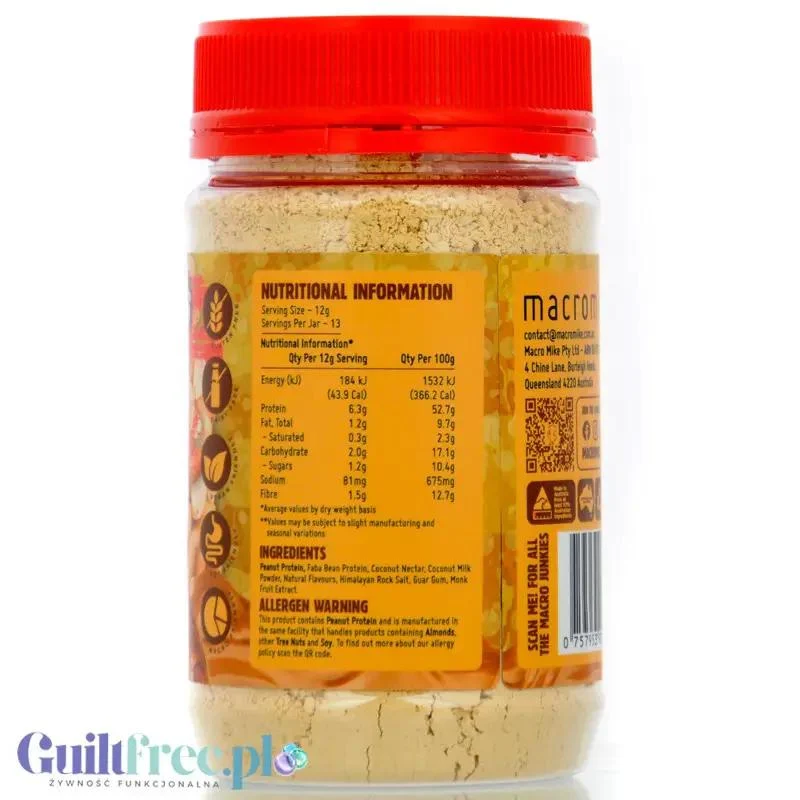 Macro Mike Peanut Powder Salted Caramel - wegańskie proteinowe masło orzechowe w proszku 46g białka