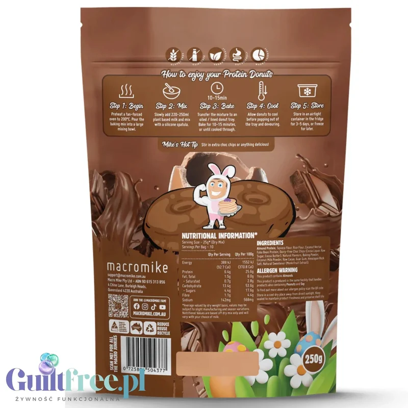 Macro Mike Chocolate Easter Egg Protein Donut Baking Mix - mieszanka do przygotowania proteinowych donutów