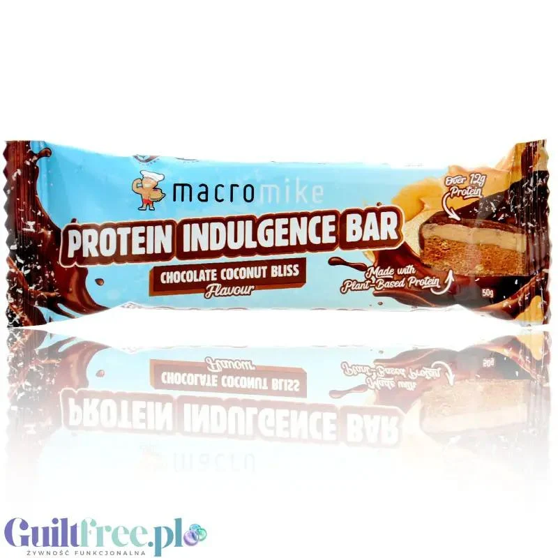 Macro Mike Chocolate Coconut Bliss Protein Indulgence - wegański baton białkowy 13g białka