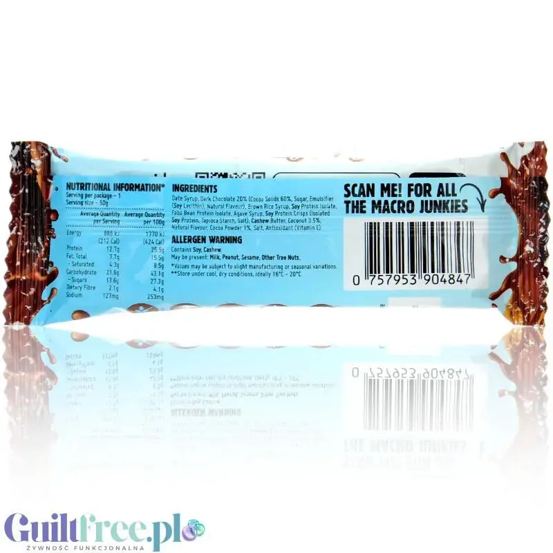 Macro Mike Chocolate Coconut Bliss Protein Indulgence - wegański baton białkowy 13g białka