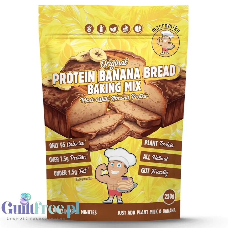Macro Mike Protein Banana Bread Baking Mix - mieszanka do przygotowania wegańskiego chlebka bananowego