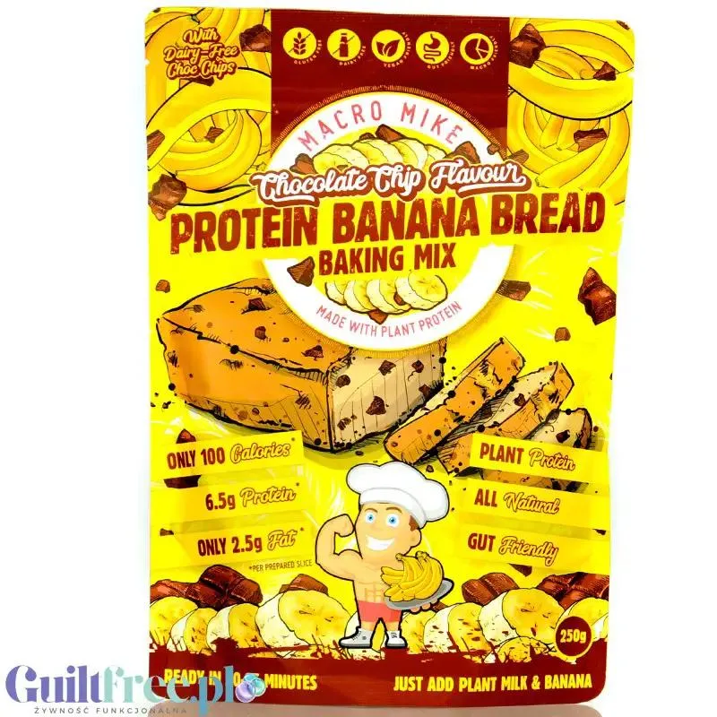 Macro Mike Protein Banana Bread Baking Mix - mieszanka do przygotowania wegańskiego chlebka bananowego