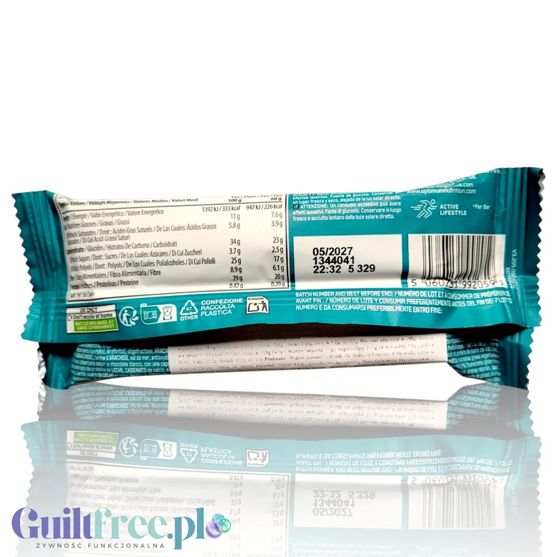 Optimum Nutrition Whipped Protein Bar White Chocolate Salted Caramel & Peanut - baton z masą a la ptasie mleczko