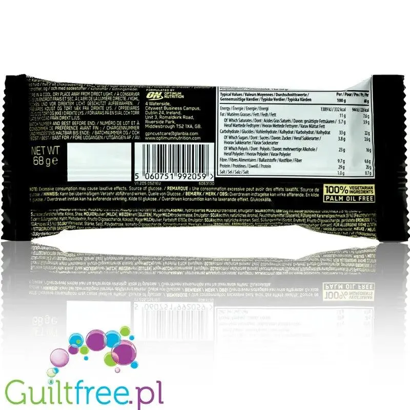 Optimum Nutrition Whipped Protein Bar White Chocolate Salted Caramel & Peanut - baton z masą a la ptasie mleczko