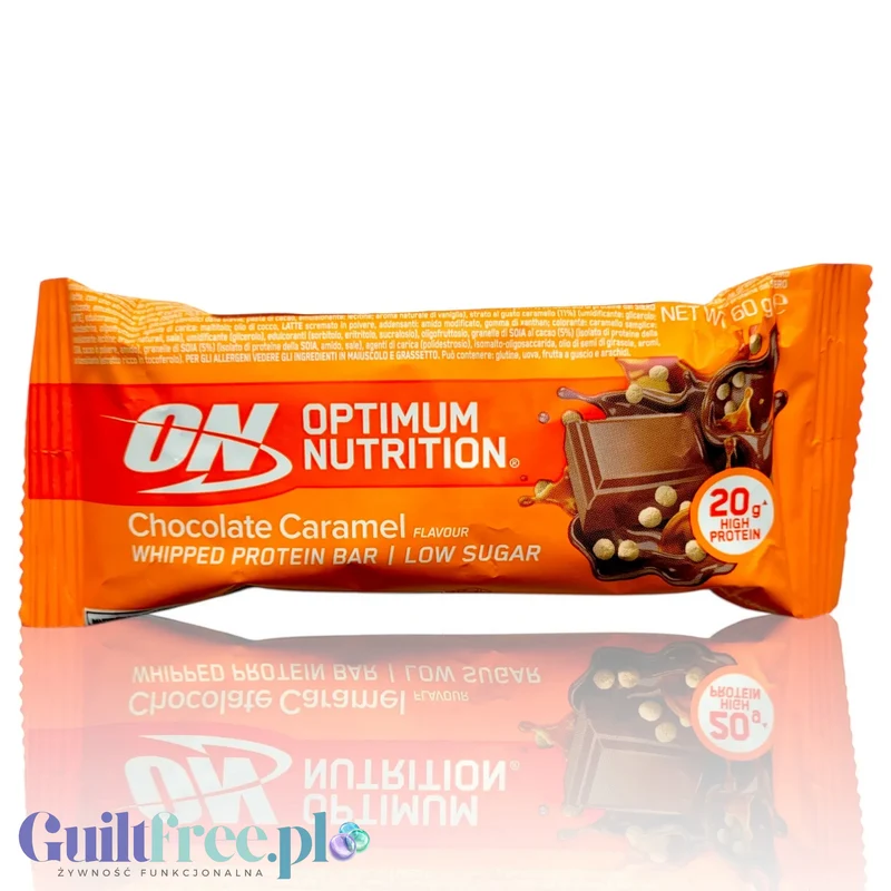 Optimum Nutrition, Whipped Bar Chocolate Caramel - baton białkowy z masą a la ptasie mleczko, karmelem i czekoladą