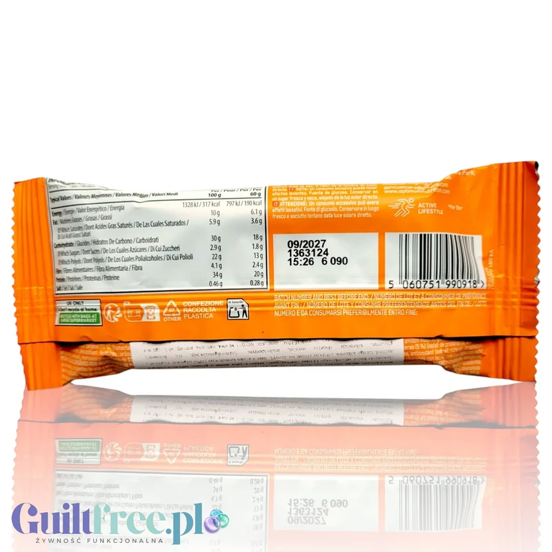 Optimum Nutrition, Whipped Bar Chocolate Caramel - baton białkowy z masą a la ptasie mleczko, karmelem i czekoladą