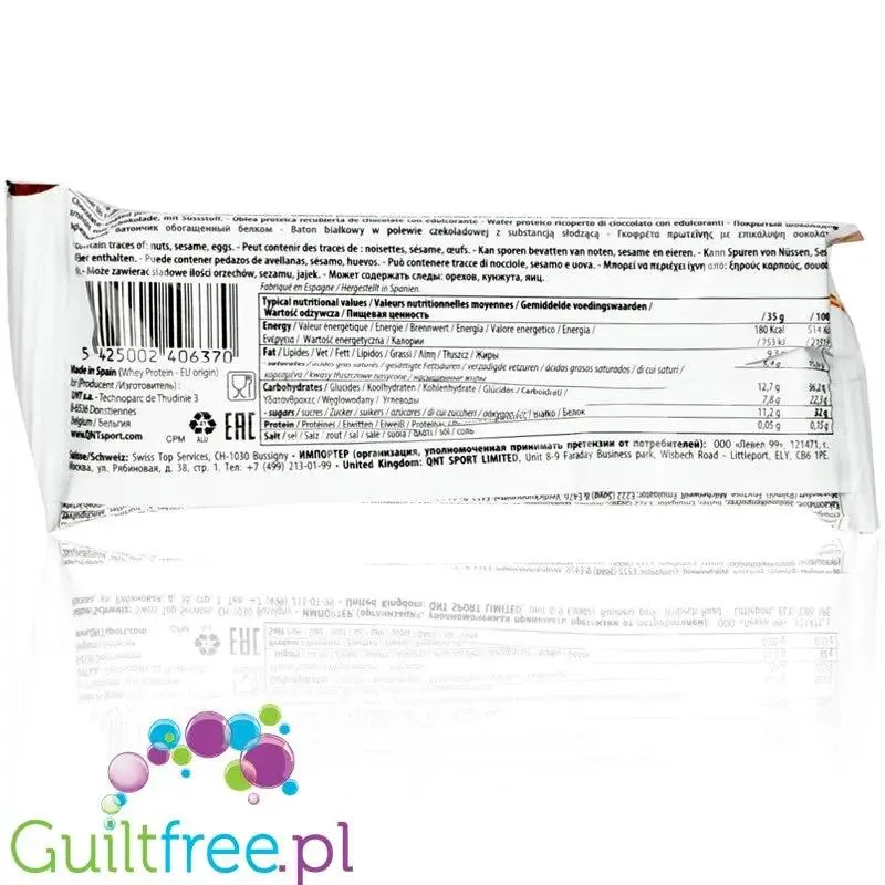 QNT Protein Wafer Vanilla Yoghurt - waniliowy wafelek proteinowy w polewie 32% białka