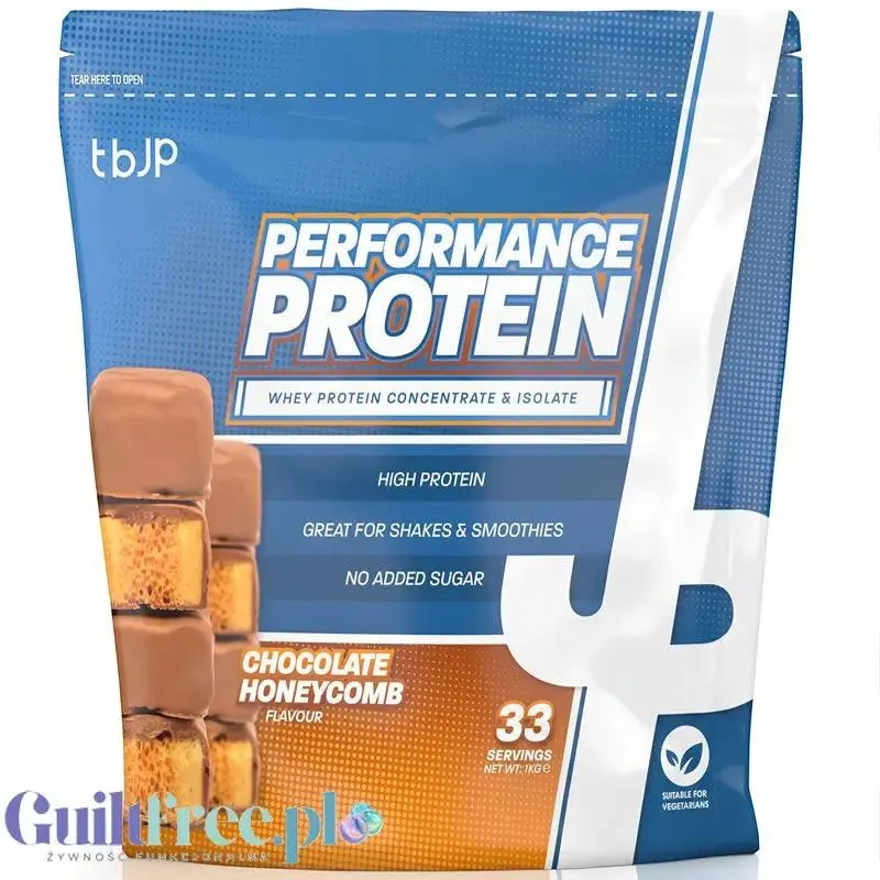 TBJP Performance Protein Whey & Isolate Chocolate Honeycomb 1kg - odżywka białkowa WPC & WPI, smak Czekolada & Miód