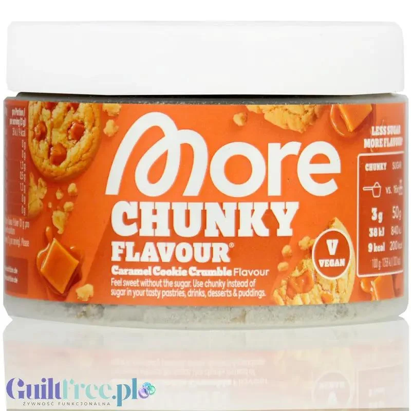 More Nutrition Chunky Flavor Caramel Cookie Crumble - wegański aromat w proszku, Karmelowe Ciasteczko z kruszonką