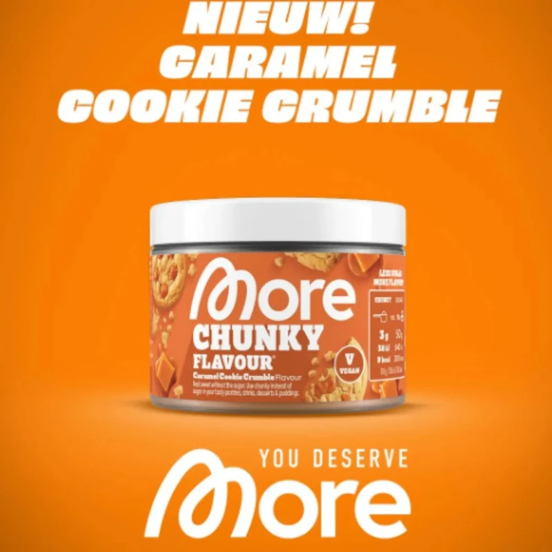 More Nutrition Chunky Flavor Caramel Cookie Crumble - wegański aromat w proszku, Karmelowe Ciasteczko z kruszonką