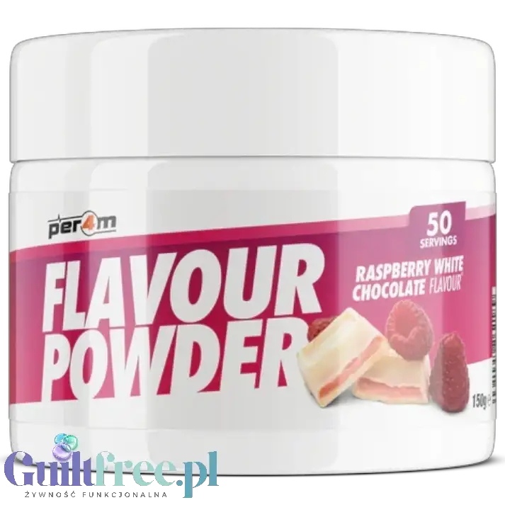 Per4m Flavour Powder Raspberry White Chocolate - wegański aromat w proszku o smaku białej czekolady z malinami