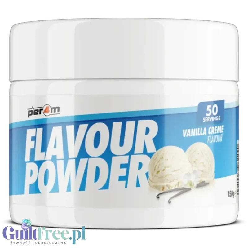 Per4m Flavour Powder Vanilla Creme - wegański aromat w proszku bez cukru o smaku lodów waniliowych