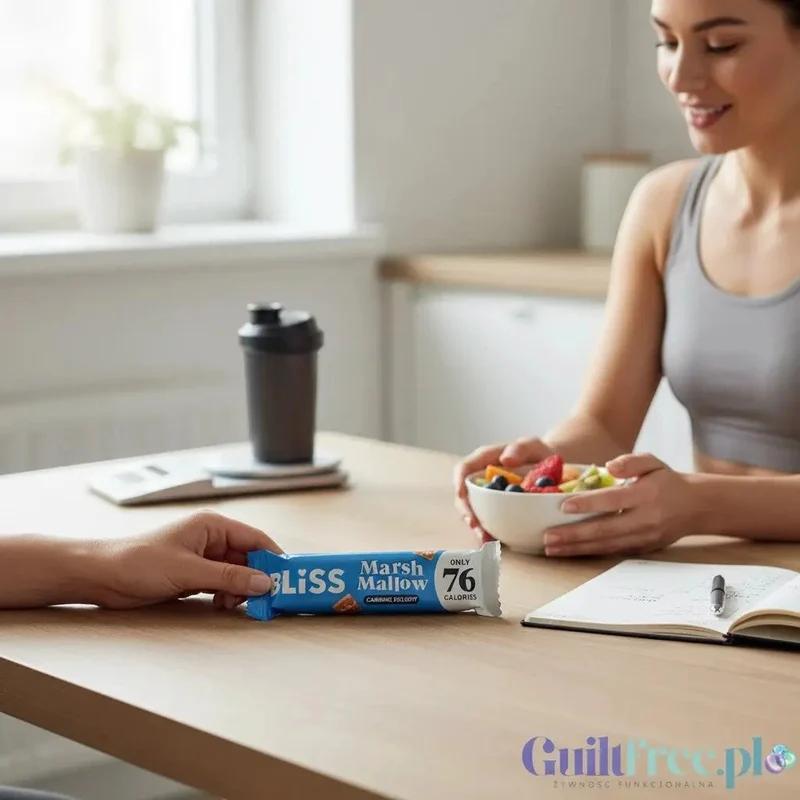 Bliss MarshMallow Caramel Delight - batonik z pianką i karmelem w czekoladzie, tylko 76 kcal