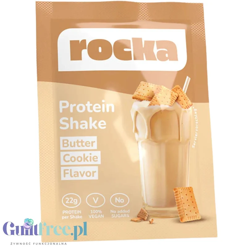 Rocka Nutrition Protein Shake Butter Cookie 30g - wegańska odżywka białkowa o smaku maślanego ciasteczka