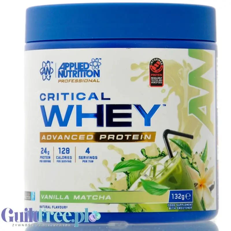 Applied Critical Whey Advanced Protein Vanilla Matcha 132g - odżywka białkowa z ekstraktem matcha, z WPI, WPH i WPC