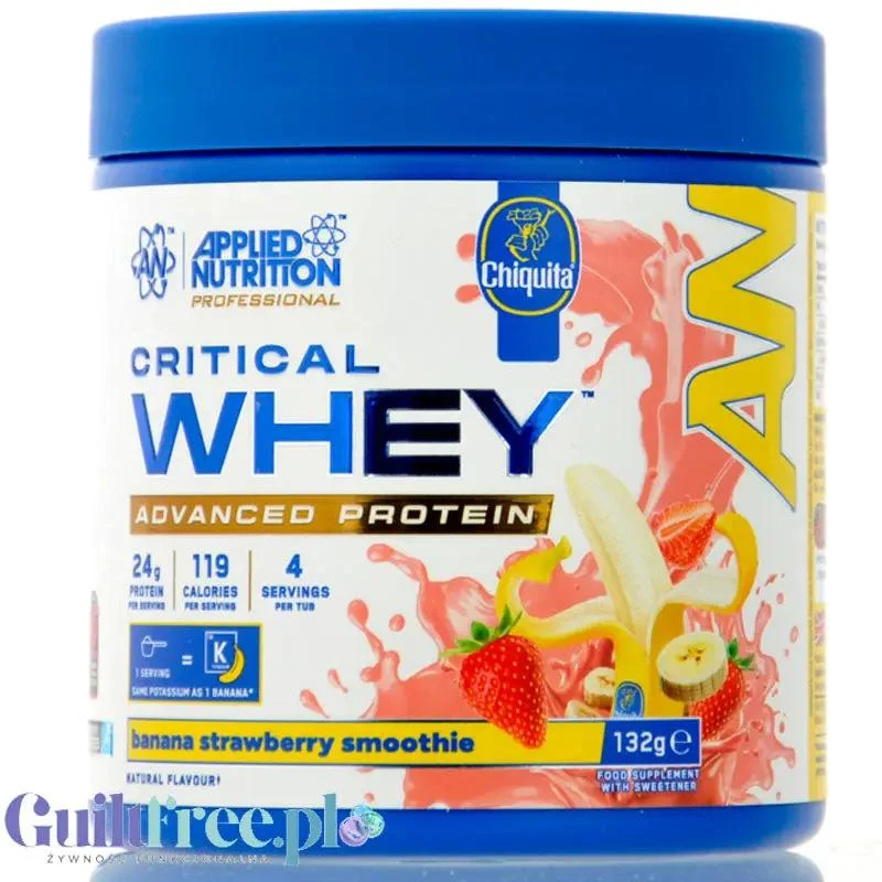 Applied Critical Whey Advanced Protein Chiquita Banana Strawberry Smoothie 132g - odzywka białkowa 4 frakcje białek