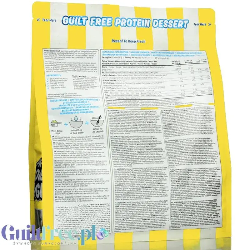 Applied Nutrition Protein Cookie Dough White Choc Lemon Drizzle - proteinowy deser cytrynowy z białą czekoladą 22g białka
