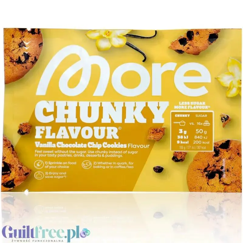 More Nutrition Chunky Flavor Vanilla Chocolate Chip Cookie 30g saszetka - aromat w proszku, Wanilia, Ciasteczka & Czekolada