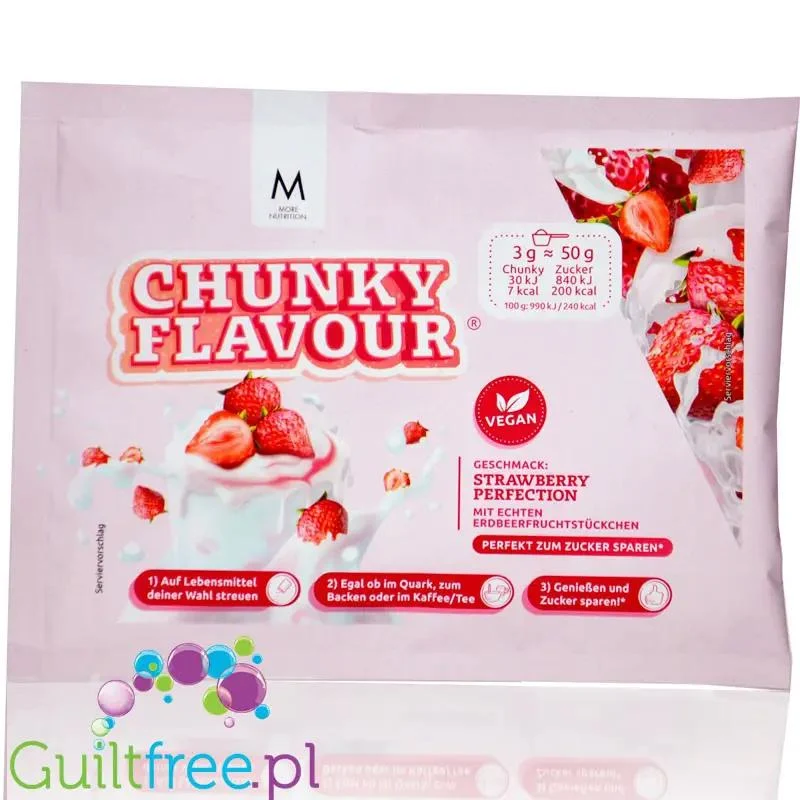 More Nutrition Chunky Flavor Strawberry Perfection 30g saszetka - wegański aromat w proszku, smak Truskawkowy