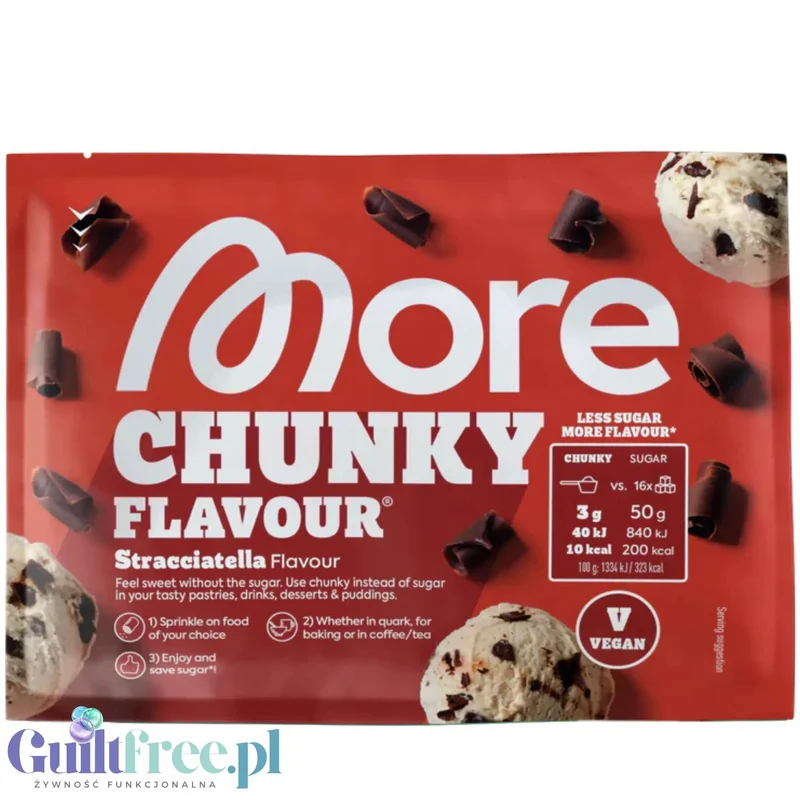 More Nutrition Chunky Flavor Stracciatella - wegański aromat słodzący w proszku z kawałkami czekolady