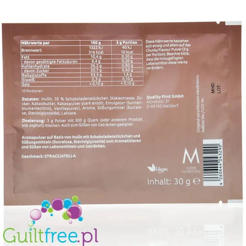 More Nutrition Chunky Flavor Stracciatella - wegański aromat słodzący w proszku z kawałkami czekolady