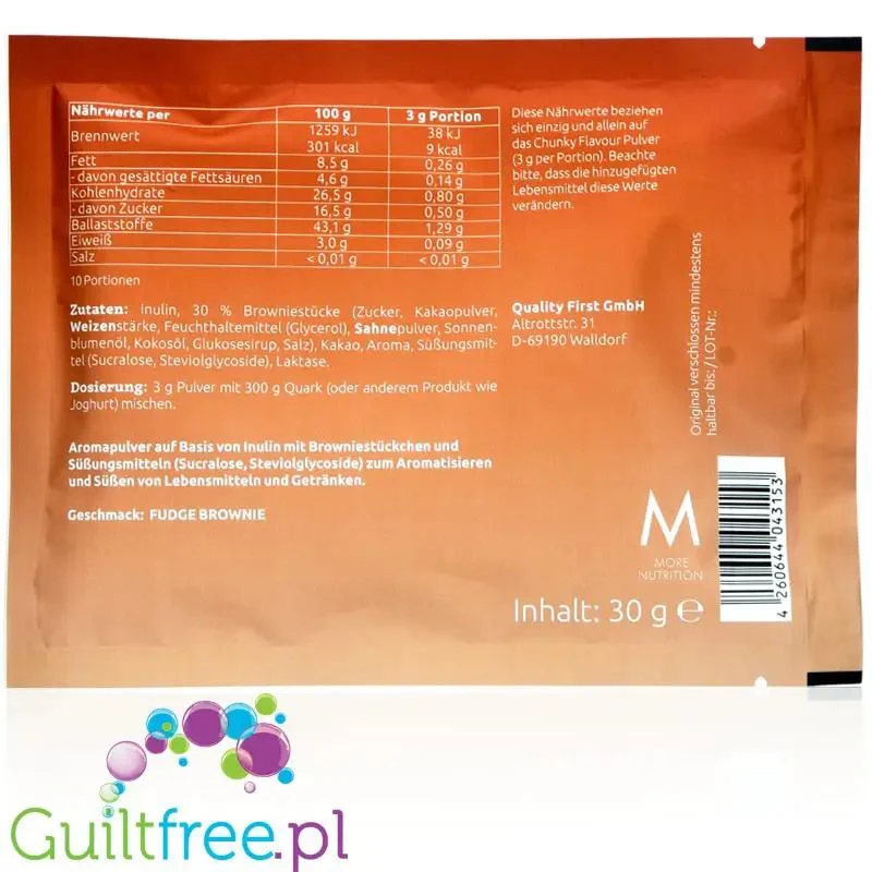 More Nutrition Chunky Flavor Fudge Brownie - aromat w proszku, Czekoladowe Brownie