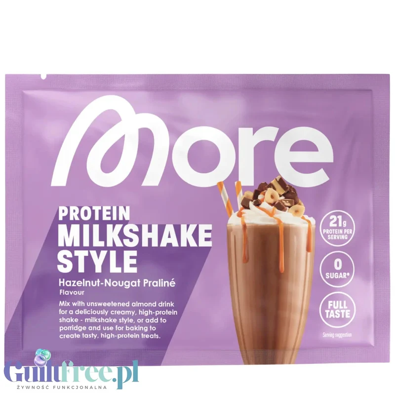 More Nutrition Total Protein Hazelnut Nougat Praliné - białko kazeinowe z laktazą, smak Pralinka Orzechowa