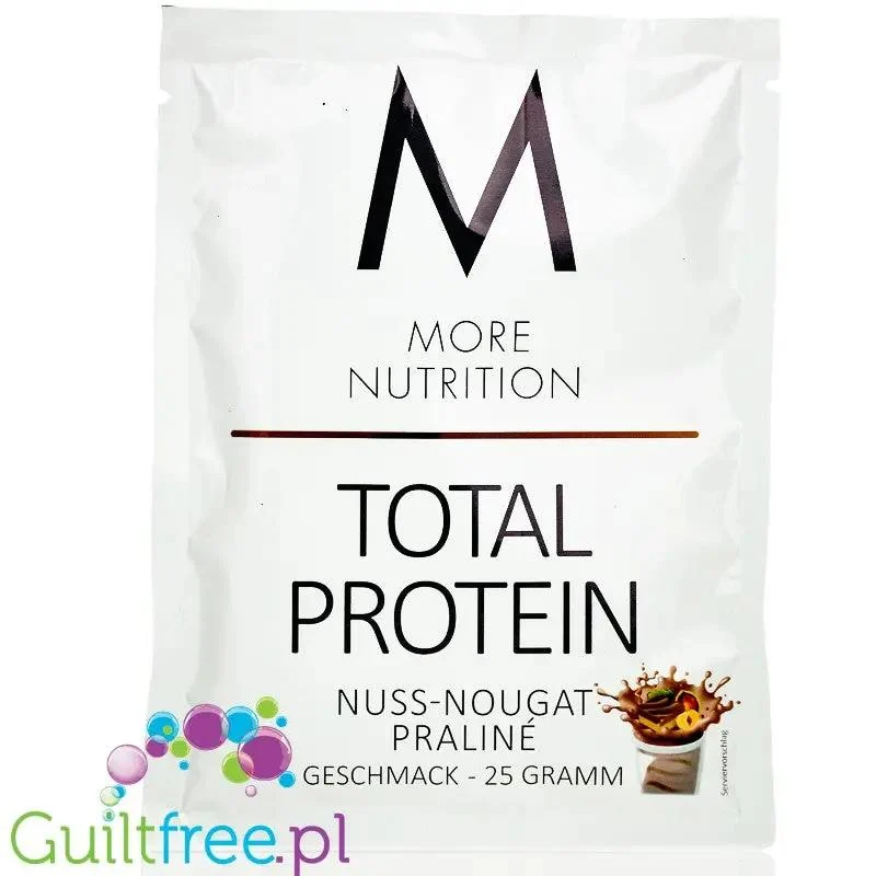 More Nutrition Total Protein Hazelnut Nougat Praliné - białko kazeinowe z laktazą, smak Pralinka Orzechowa