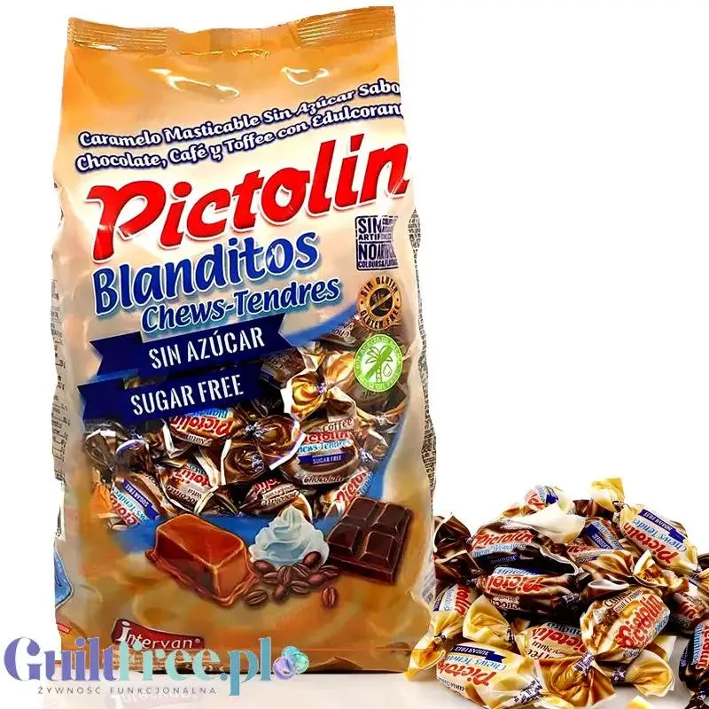 Pictolin Blanditos Chews-Tendres 1kg - miękkie ciągutki krówki toffee bez cukru w 3 smakach