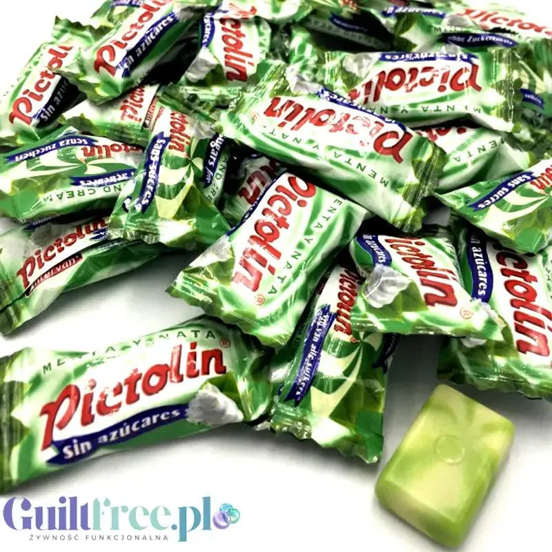 Pictolin Mint & Cream 0,8kg - śmietankowo-miętowe karmelki bez cukru, duże opakowanie