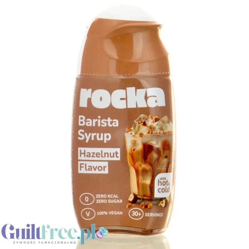 Rocka Barista Syrup Hazelnut Flavor - kropelki słodzące do kawy bez cukru, smak orzecha laskowego, zero kcal