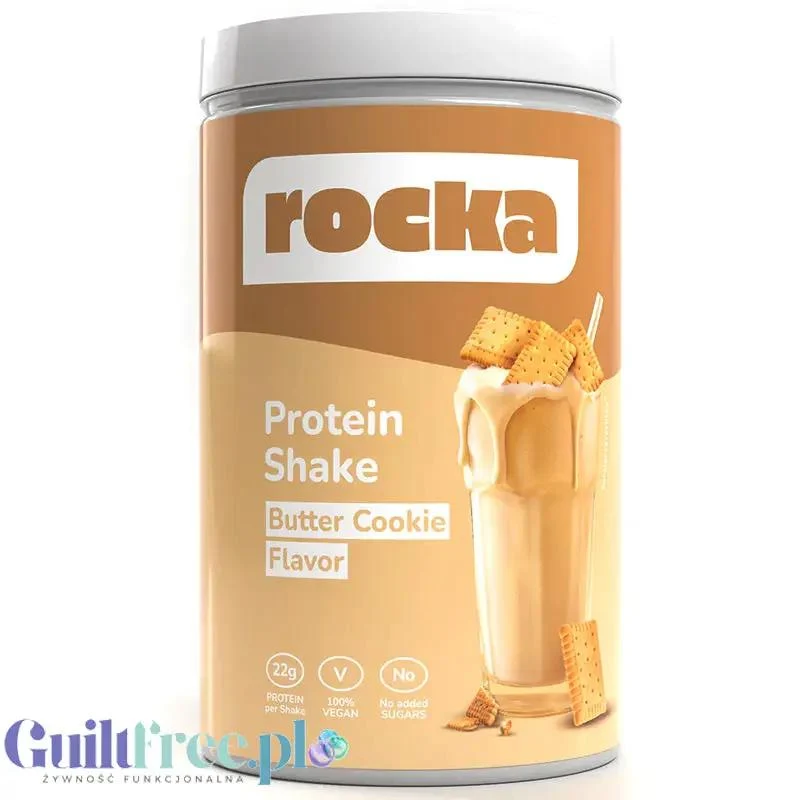 Rocka Nutrition Protein Shake Butter Cookie 900g - wegańska odżywka białkowa o smaku maślanego ciasteczka