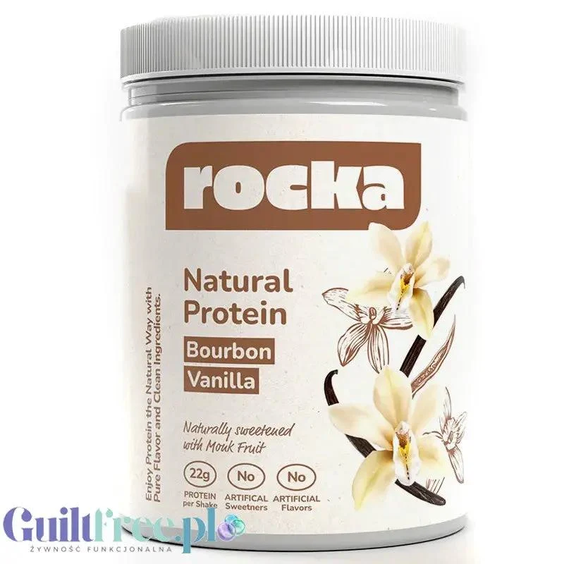 Rocka Nutrition Natural Protein Bourbon Vanilla 300g - wegańska odżywka białkowa ULTRA prosty skład unikat