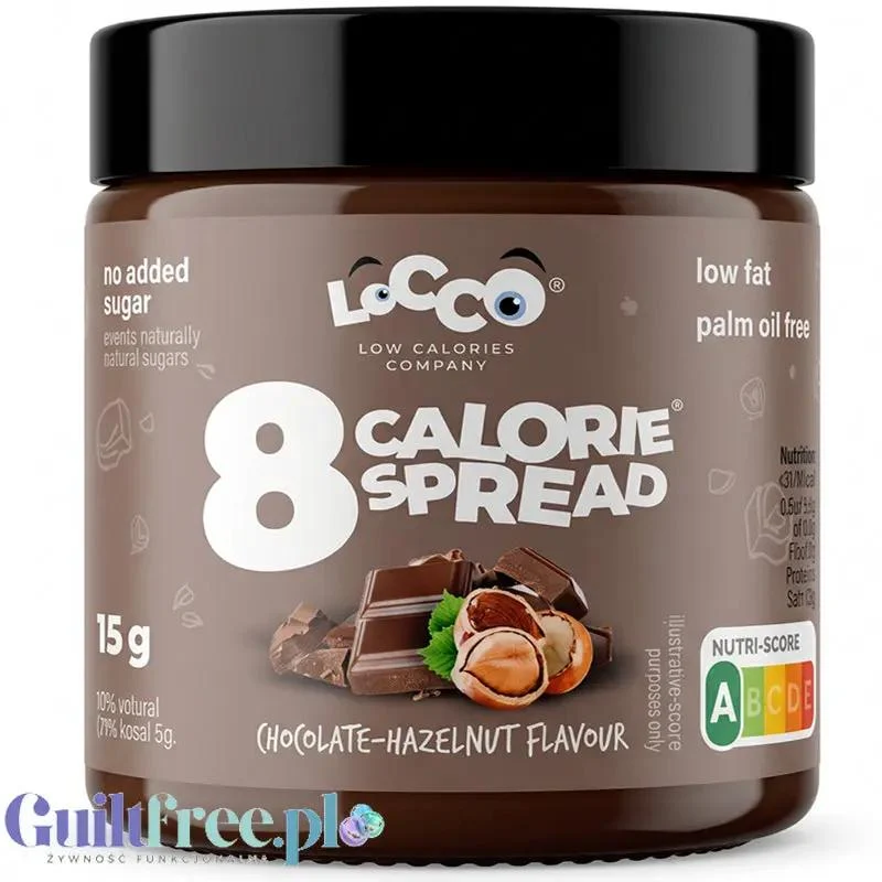 Locco Spread 8 Calorie Spread 125g Chocolate-Hazelnut – krem o smaku czekoladowo-orzechowym, bez cukru i maltitolu