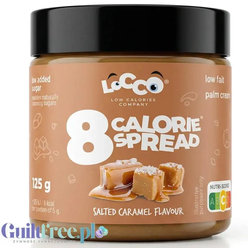 Locco Spread 8 Calorie Spread 125g Salted Carmel – krem o smaku solonego karmelu bez cukru i maltitolu