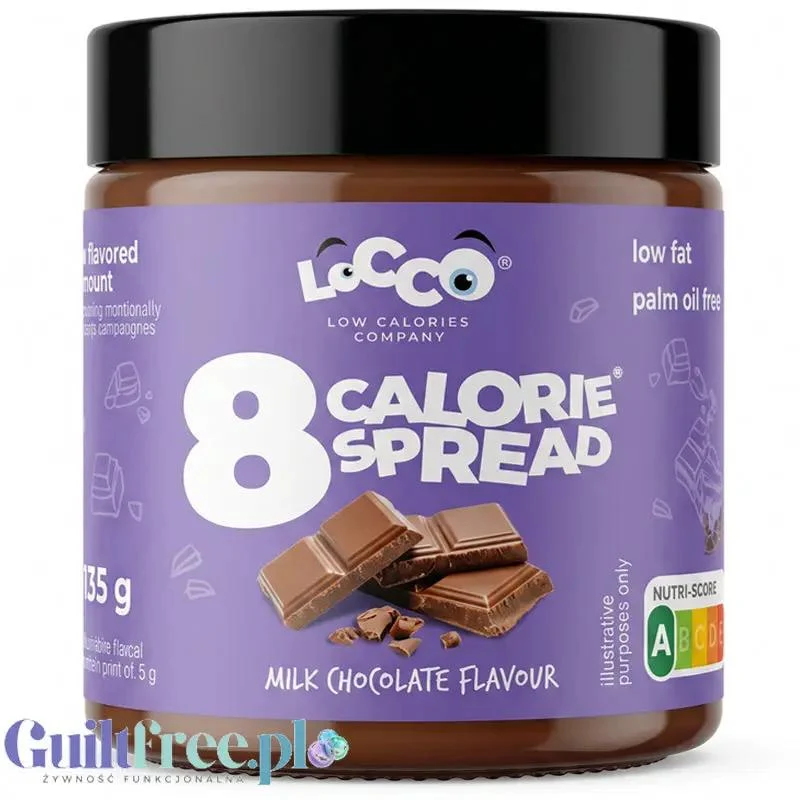 Locco Spread 8 Calorie Spread 125g Milk Chocolate – krem o smaku mlecznej czekolady bez cukru i maltitolu