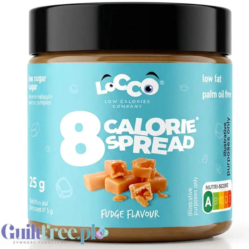 Locco Spread 8 Calorie Spread 125g Fudge – krem bez cukru i maltitolu o smaku krówkowym
