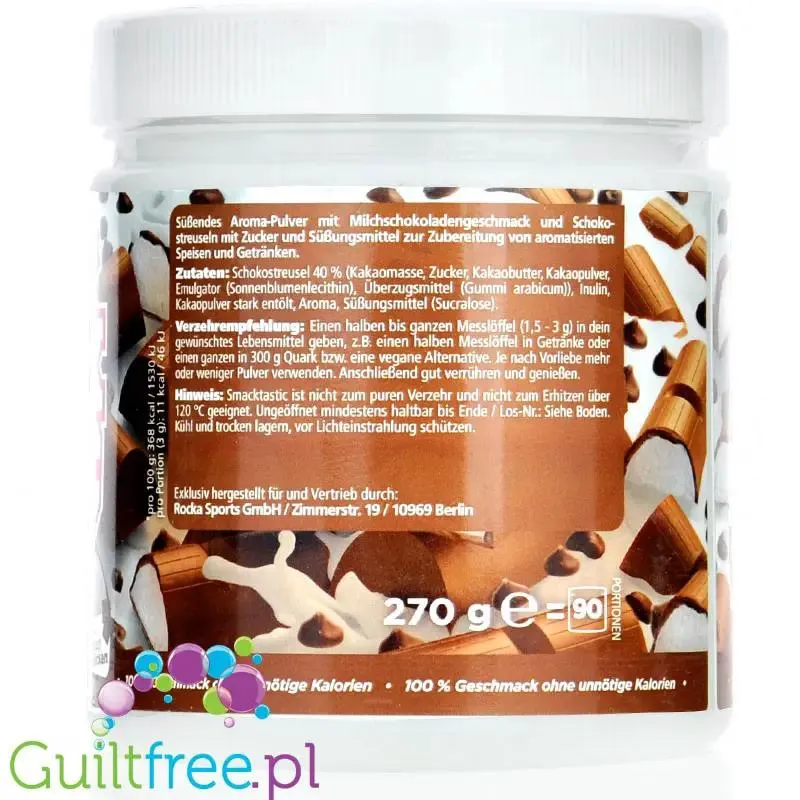 Rocka Nutrition Smacktastic Kiddy Schoko Choco Chip 250g - słodzący aromat mlecznej czekolady w proszku