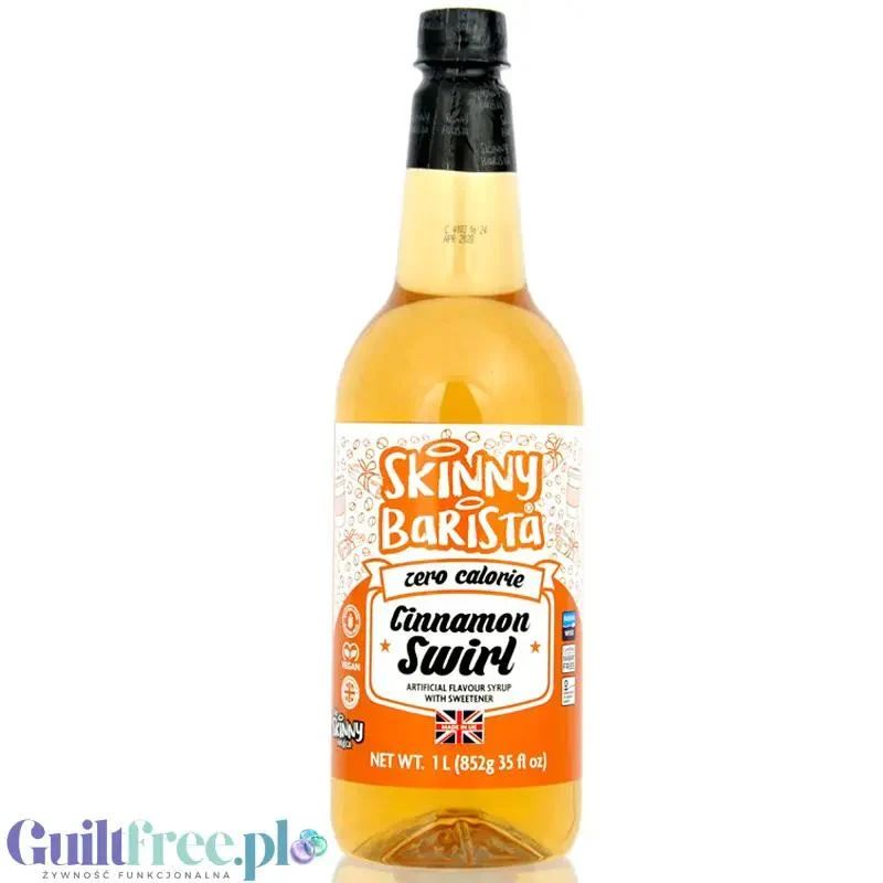 Skinny Food Barista Cinnamon Swirl 1L - syrop zero kalorii do kawy, bez cukru, smak Cynamonki