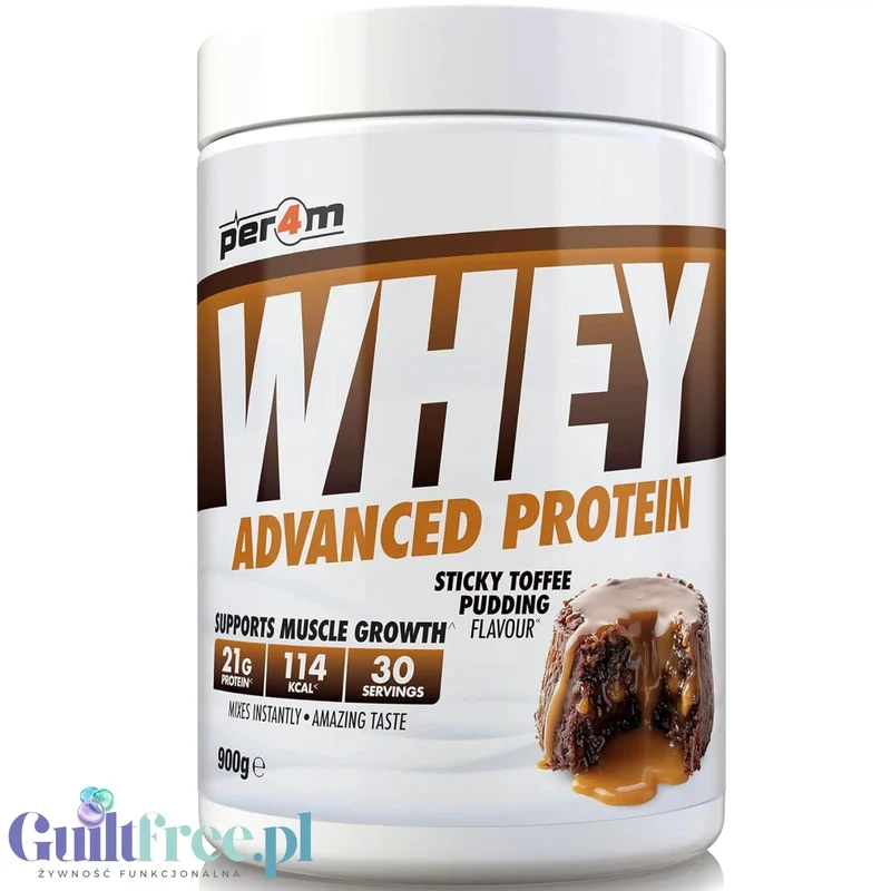 Per4m Whey Advanced Protein Sticky Toffee Pudding 900g - gęsta odżywka białkowa WPC, WPI & MPC